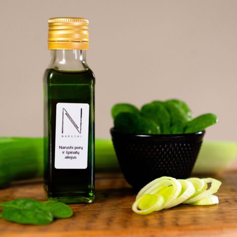 Aliejus | Poru ir spinatu aliejus | poru aliejus | spinatu aliejus | kokybiskas aliejus | italiskas aliejus | aliejus salotoms | narushi prekes