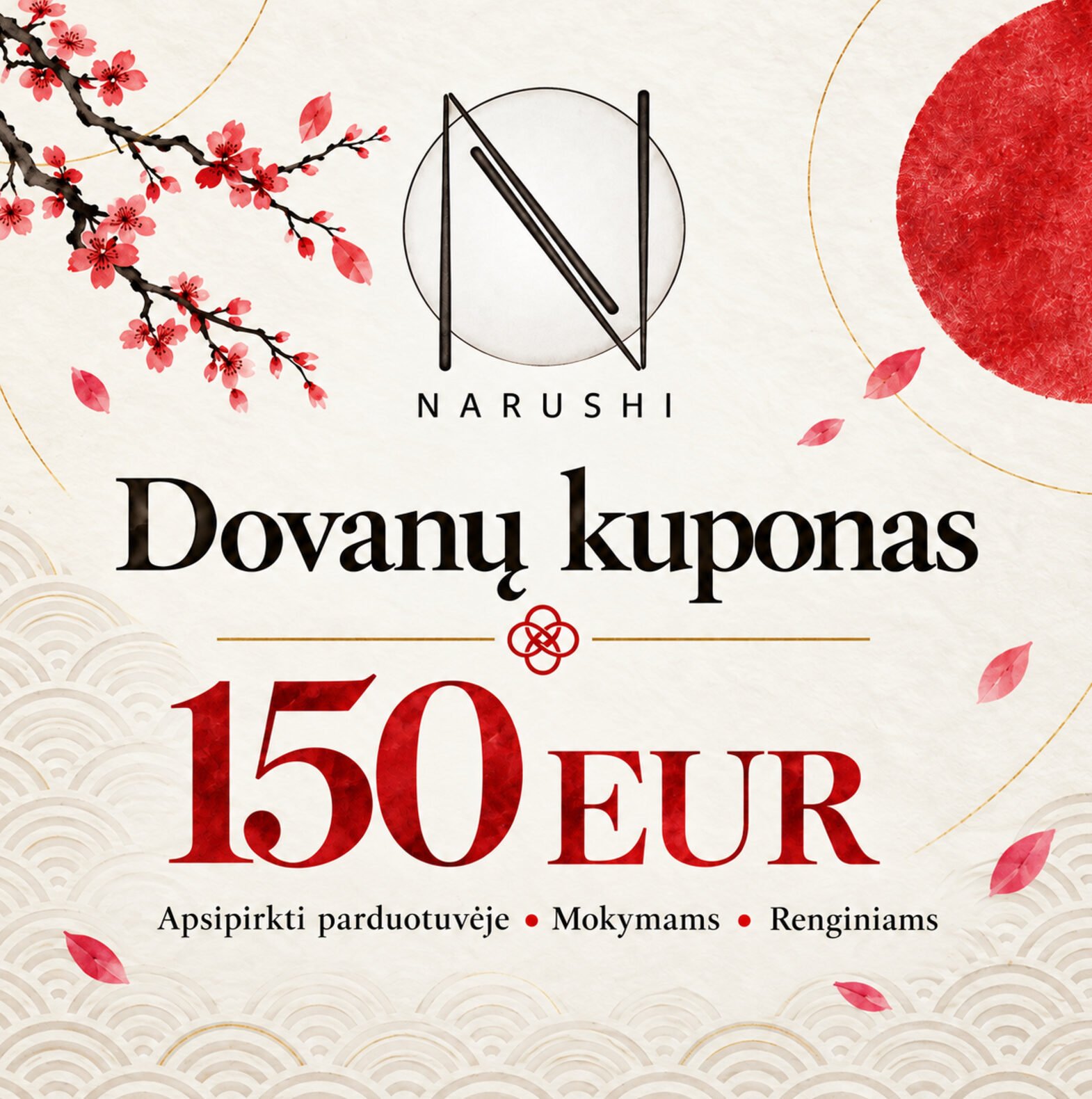 dovanų kuponas | Narushi dovanų kuponas | dovana gurmanui | dovana japoniškos virtuvės mėgėjui | sushi mokymai | Narushi renginiai | dovana gimtadieniui vyrui | dovanu kuponas vyrui | kuponas